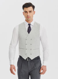 Dwurzędowa kamizelka męska w drobną kratę