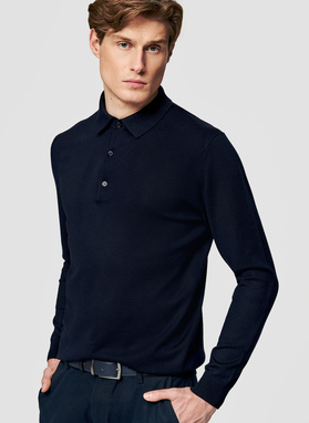 Sweter polo w kolorze granatowym