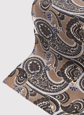 Brązowa poszetka męska paisley