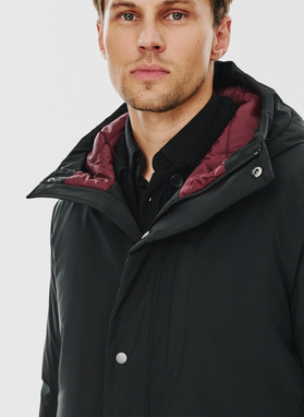 Kurtka męska z kapturem w kolorze czarnym