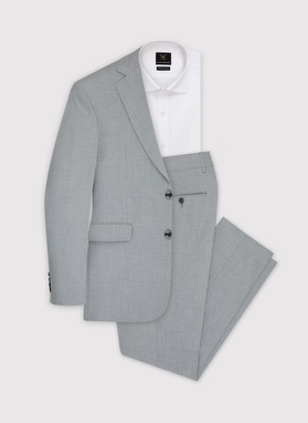 Męskie jasnoszare spodnie garniturowe