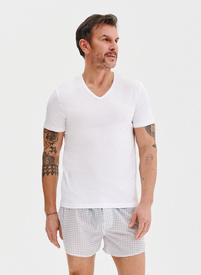 T-shirt v-neck w białym kolorze, dwupak