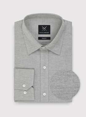 Zielono-szara bawełniana koszula męska