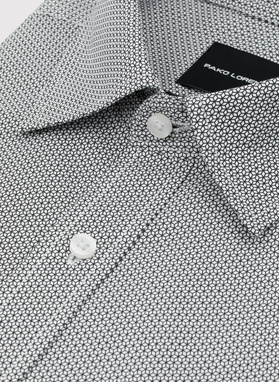 Biała koszula męska mikrowzór