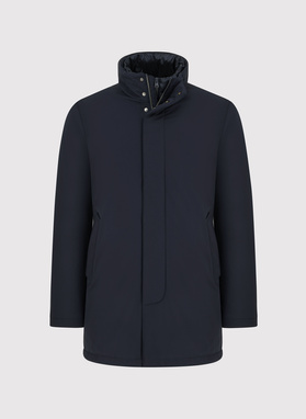 Granatowa kurtka z odpinanym kołnierzem