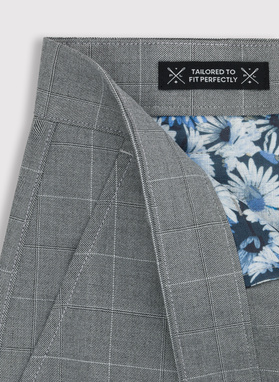 Szare spodnie męskie w kratkę