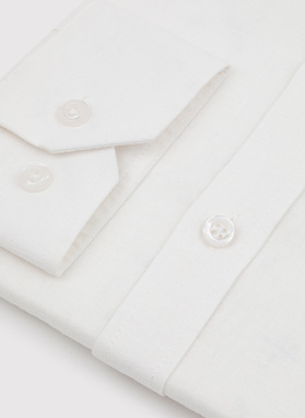 Biała koszula męska z lnu i bawełny