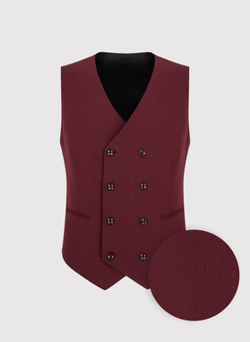 Bordowa dwurzędowa kamizelka męska