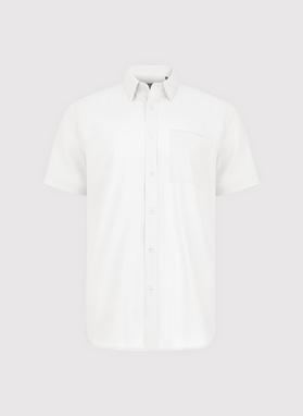 Lniana biała koszula z krótkim rękawem