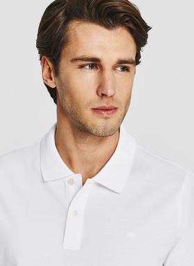 Białe męskie polo z bawełny