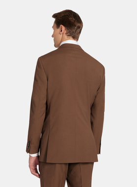 Gładki brązowy garnitur męski