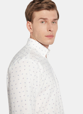 Biała koszula męska paisley