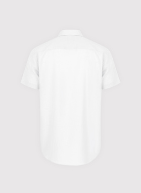 Lniana biała koszula z krótkim rękawem