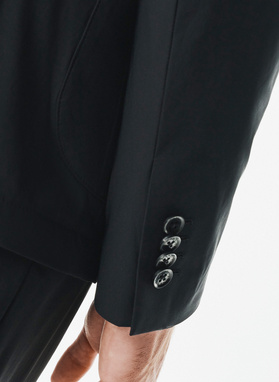 Dwuczęściowy gładki garnitur męski w kolorze czarnym