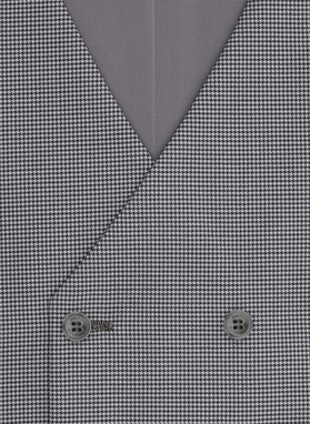 Dwurzędowa szara kamizelka w pepitkę