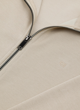 Rozpinana beżowa bluza dresowa