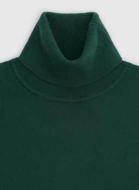 Ciemnozielony gładki golf męski