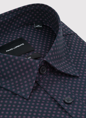 Granatowa koszula w kwiaty