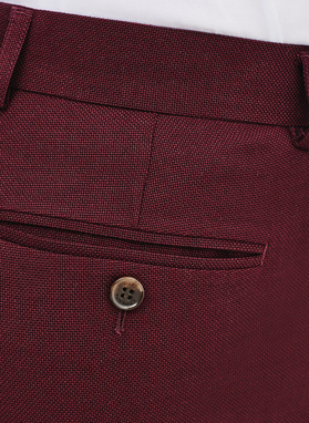 Gładki bordowy garnitur męski