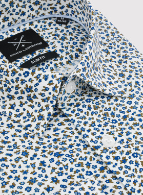 Koszula męska w kwiatki długi rękaw