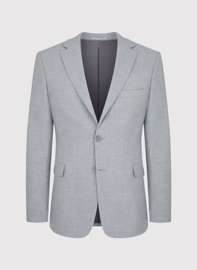 Gładki jasnoszary garnitur męski