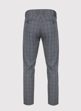 Szare spodnie męskie w niebieską kratę