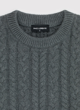 Szary sweter męski z kaszmirem