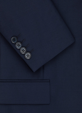 Granatowy garnitur męski z wełną