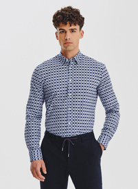 Kwiatowa koszula w kolorze granatowym