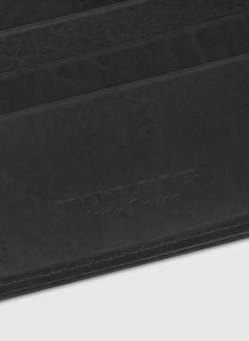 Czarny portfel skórzany zapinany na zatrzask