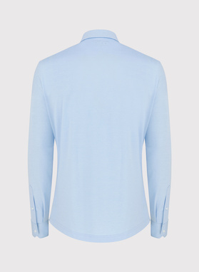 Niebieska koszula męska z długim rękawem