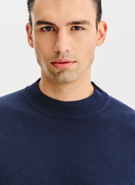 Granatowy bawełniany półgolf męski