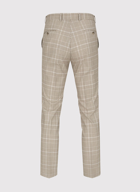 Beżowe spodnie męskie w kratę