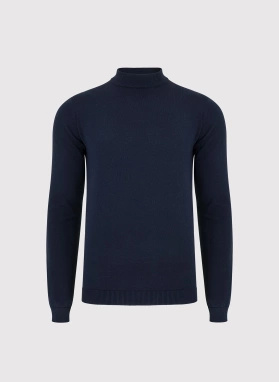 Granatowy bawełniany półgolf męski