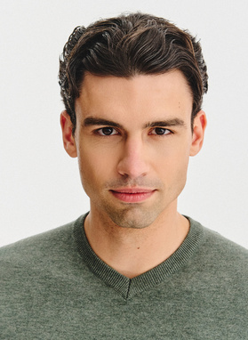 Zielony sweter męski v-neck