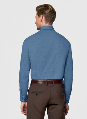 Niebieska dzianinowa koszula męska