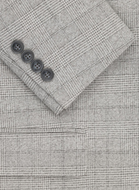 Szary garnitur męski w kratkę