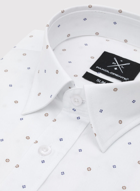 Koszula męska z krótkim rękawem mikrowzór