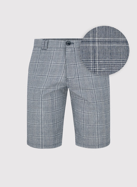Męskie szorty w kratkę z lnem