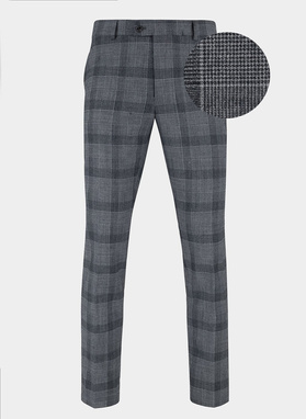 Szary garnitur MALAGA w kratę