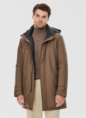 Brązowa kurtka męska z puchowym wypełnieniem