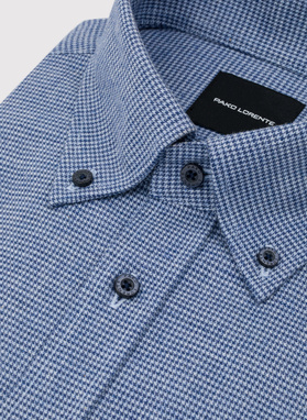 Granatowa koszula w pepitkę