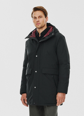 Kurtka męska z kapturem w kolorze czarnym