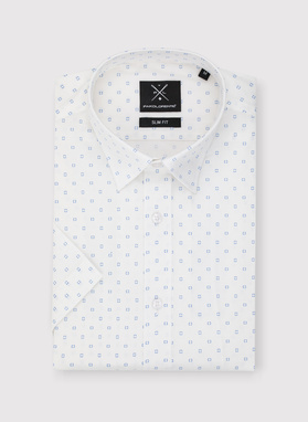 Koszula męska w błękitny mikrowzór