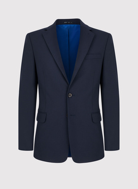 Gładki granatowy garnitur męski