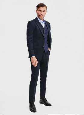 Granatowa kamizelka męska w kratę