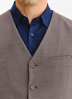 Brązowa kamizelka męska