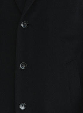 Czarny płaszcz męski z wełną