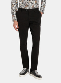 Czarne spodnie chino z bawełną