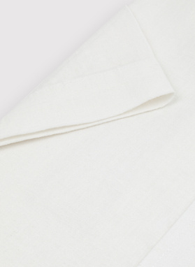 Lniana biała koszula męska ze stójką